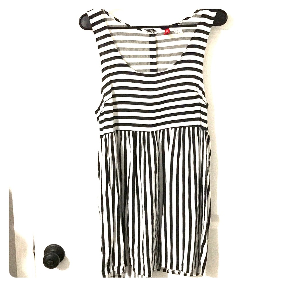 Striped dress with button up back